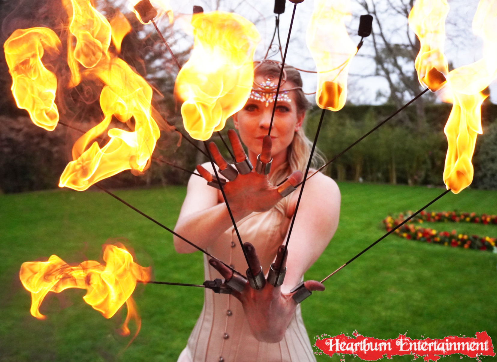 Hire fire dancers Book fire dancers UK fire dancers Heartburn